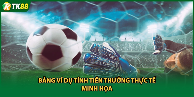 Bảng ví dụ tính tiền thưởng thực tế minh họa