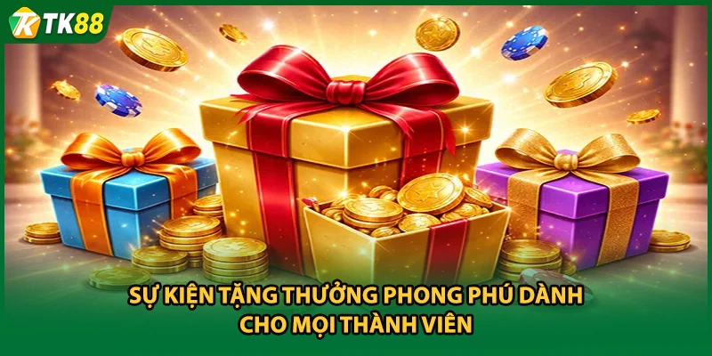 Sự kiện tặng thưởng phong phú dành cho mọi thành viên